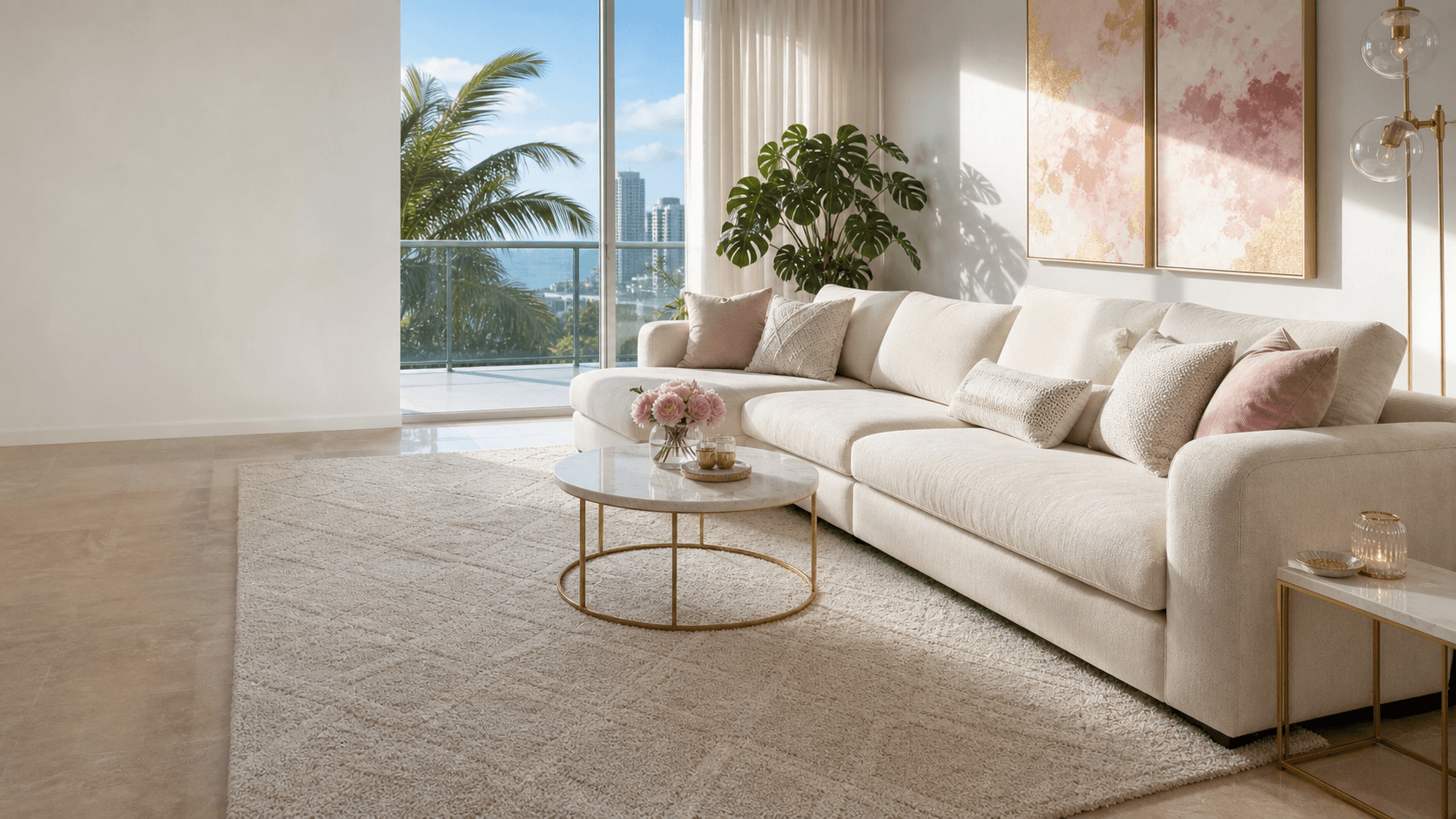 Fresh Miami living room after cleaning